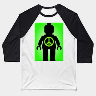 Black Minifig with Peace Symbol, Customize My Minifig Baseball T-Shirt